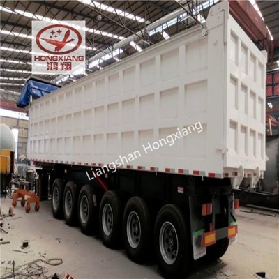 Flatbed Semi Trailer with 60 Cubic Meter Capacity and Hydraulic End Rear Tipper Dump