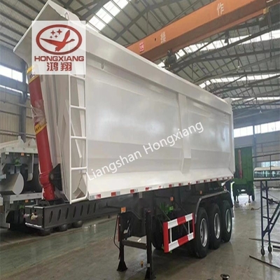 Flatbed Semi Trailer with 60 Cubic Meter Capacity and Hydraulic End Rear Tipper Dump