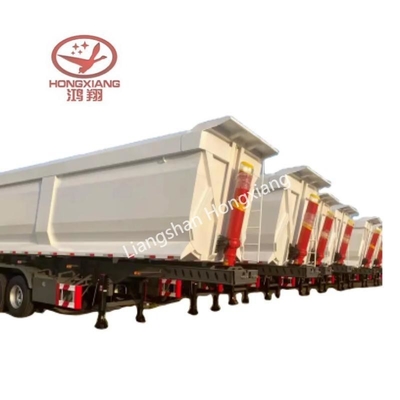 12r22.5 Tires 3 Axles 40 Tons Dump Box Semi Trailers with Customizable Suspension System