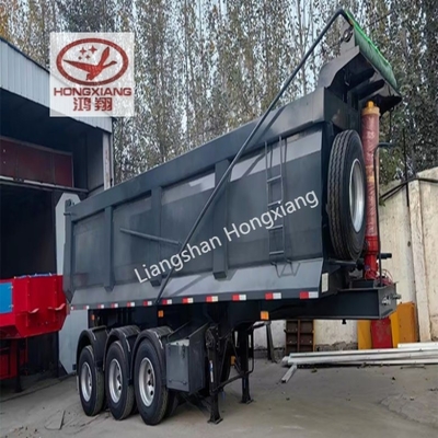 12r22.5 Tires 3 Axles 40 Tons Dump Box Semi Trailers with Customizable Suspension System