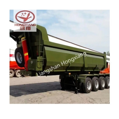 Design 3/4 Axles 40FT Side Wall Semi Trailer Flat Bed Enclosed Cargo Dump Truck Trailer