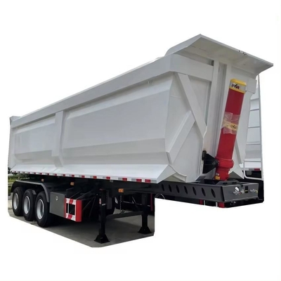 80 Ton Maximum Load 4 Axle Hydraulic Telescopic Cylinder Semi Trailer for Side Tipper Dump