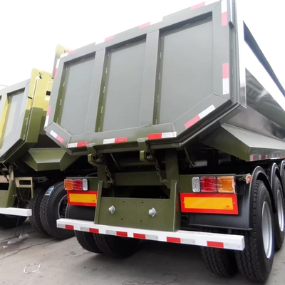 60 Cubic Meter Flatbed Tractor Hydraulic End Rear Tipper Dump Semi Trailer Heavy Duty