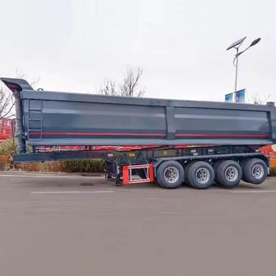 60 Cubic Meter Flatbed Tractor Hydraulic End Rear Tipper Dump Semi Trailer Heavy Duty