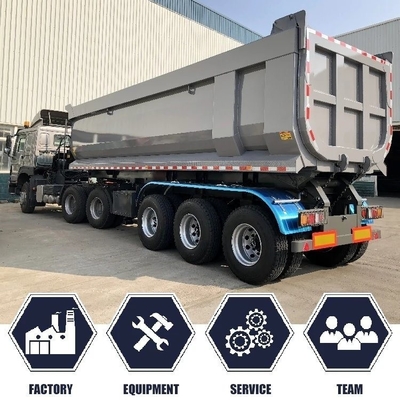 4 Axles 30t U Shape Dump Truck Semi Trailer with 13t Axle and 2240mm Tread