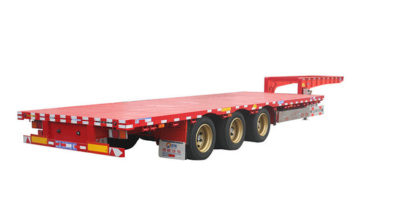 Self-dumping 3 Axles Lowbed Semi Truck Trailer 50ton Max Payload for Heavy Duty Transport
