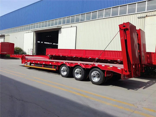 Hydraulic 4 Axle 60ton Gooseneck Low Boy Low Bed Trailer 100 Ton Lowboy Semi Trailer