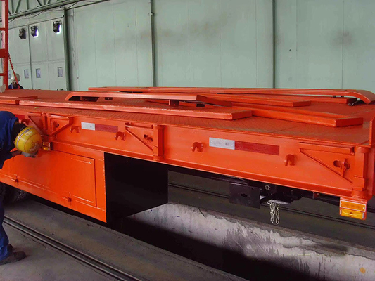 Low Bed Semi Trailer with Ramp 4 3 Axles 40FT 100t Heavy Duty Flatbed Lowboy Truck Trailer