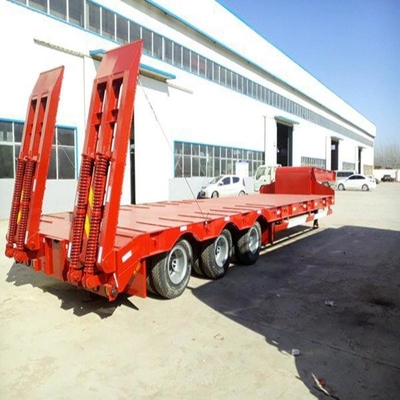 20FT 40FT Container Transport Low Bed Semi Trailer with Flatbed Design at and Materials