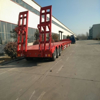 20FT 40FT Container Transport Low Bed Semi Trailer with Flatbed Design at and Materials