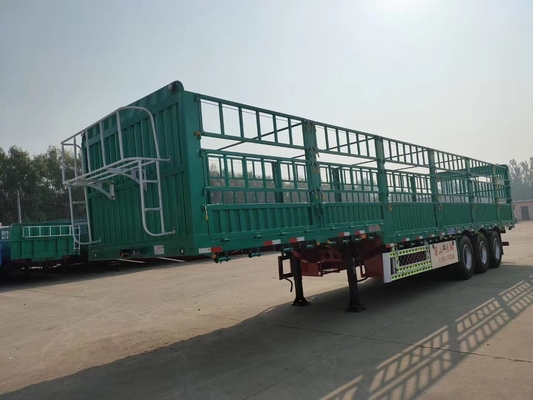 Cross Arm Type 40-80 Ton 3-Axle Self-dumping Cargo Livestock Fence Truck Trailer