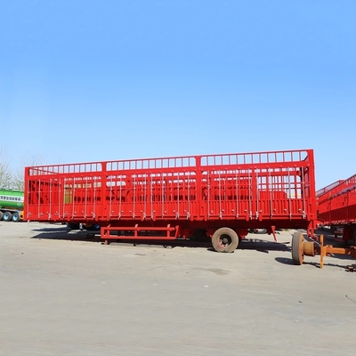 Heavy Duty 2 Axles 3 Axles Fence Cargo Semi-Trailer with 8.12.16 Tires and 1820mm Tread