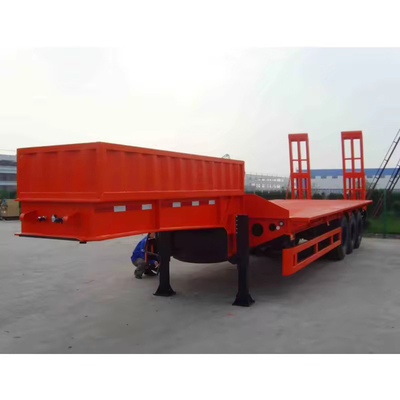 Made 3 Axles Low Bed Trailer 40FT Lowboy Semi Trailer with 12r22.5 Tires and Iron Frame