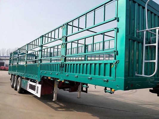 Steel 3 Axis Semi-Trailer with Side Wall Panel Fence Customizable and Sturdy Design