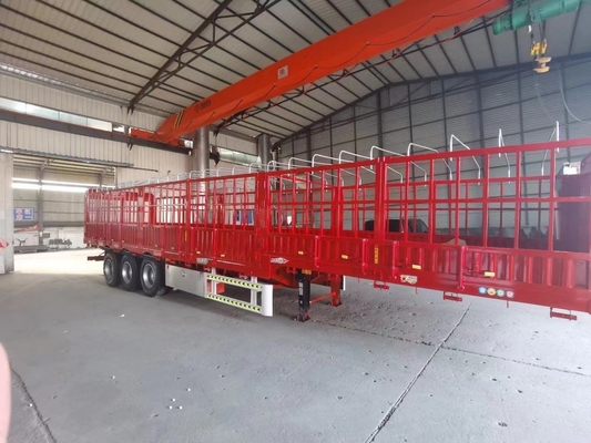 Steel 3 Axis Semi-Trailer with Side Wall Panel Fence Customizable and Sturdy Design