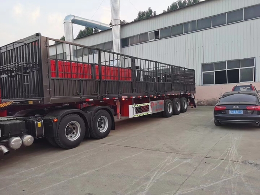 Steel 3 Axis Semi-Trailer with Side Wall Panel Fence Customizable and Sturdy Design