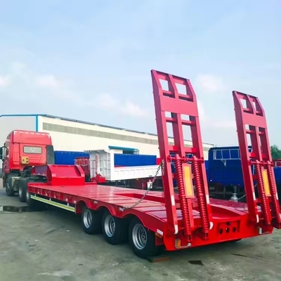Low Profile Hydraulic Folding Gooseneck Semi Trailer for Excavator and Bulldozer Hauling