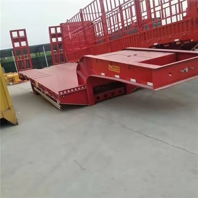Van-type 3 Axle 40 FT Flat Half Low Bed Loader Hook Board Transport Trailer in Uzbekistan