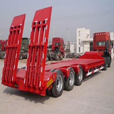 12r22.5 Tires Truck Trailers Skeleton Low Bed Dump Semi-Trailer for Heavy Equipment