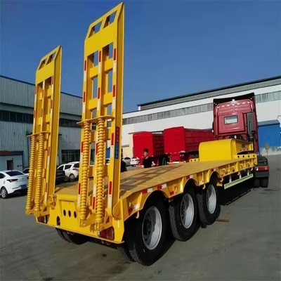 13m Lowbed Truck 60 Ton Semi Trailer Transport Lowbed Semi Truck Trailer 3 Axle Gooseneck Flatbed Trailer