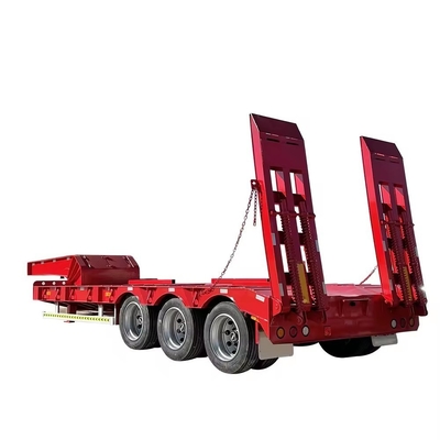 Suppliers 2 Axles Flatbed Truck Low Bed Car Dolly Trailer with Brakes Load 50 Tbelow