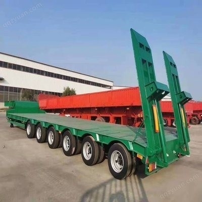 Iron 3 Axles 60 T Container Chassis Trailer Flat Bed Trailer Steel Truck Trailers Mobile Makeup Truck Trailer
