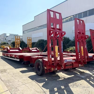 2 3 4 Axle Low Bed Low Boy Heavy Duty Truck Trailer No ABS Anti-lock Braking System