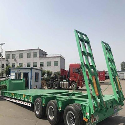 Mac Pherson Type Flatbed Container Semi Trailer Trucks for Heavy Equipment Transport