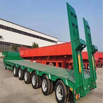 Mac Pherson Type Flatbed Container Semi Trailer Trucks for Heavy Equipment Transport