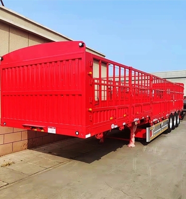 Van-type Cattle/Horse/Sheep Transport 3axles Semi Trailer with Pile and Fence Durable