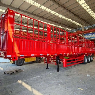 Van-type Cattle/Horse/Sheep Transport 3axles Semi Trailer with Pile and Fence Durable
