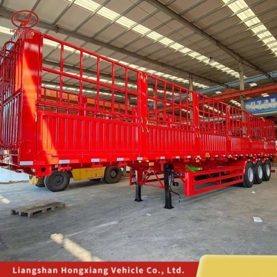Cross Arm Type 3 Axles Side Tipping Trailer for Sand Stone Material Transportation
