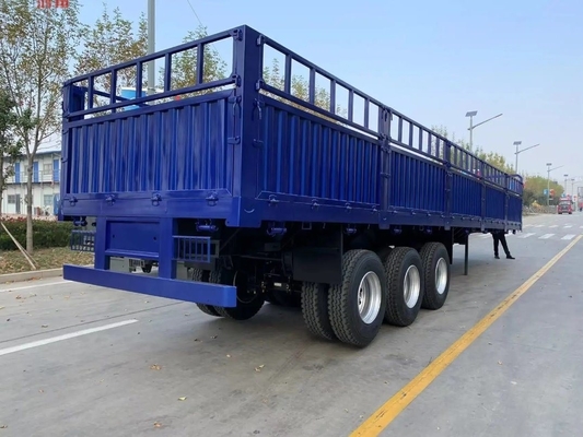 Cross Arm Type 3 Axles Side Tipping Trailer for Sand Stone Material Transportation