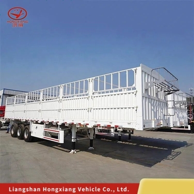 Cross Arm Type 3 Axles Side Tipping Trailer for Sand Stone Material Transportation