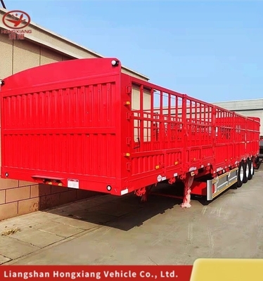 Cross Arm Type 3 Axles Side Tipping Trailer for Sand Stone Material Transportation