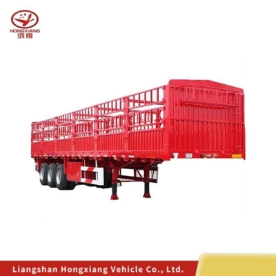 Self-dumping 3axles 50tons Rollover Type Stake Truck Semi Trailer with Customization