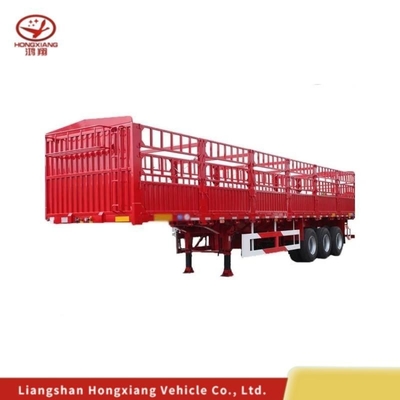 Self-dumping 3axles 50tons Rollover Type Stake Truck Semi Trailer with Customization