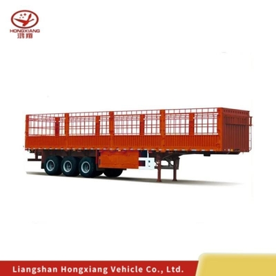 Self-dumping 3axles 50tons Rollover Type Stake Truck Semi Trailer with Customization