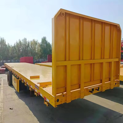 50ton Low Bed Flatbed Trailer 3 Axle Flatbed Low Semi-Trailer 1 Year After-sales Service