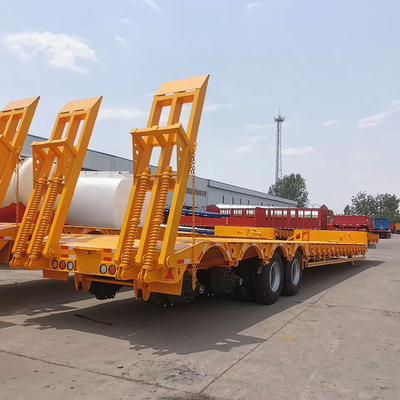 12 Tire 4 Axles 60 Tons Large Extendable Lowbed Trailer Removable Gooseneck Lowboy Trailer