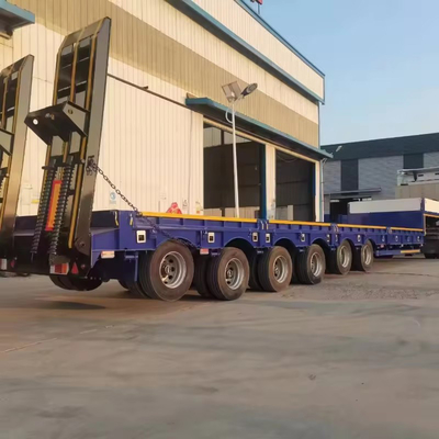 Manufactures Design 3 Axle 40 FT Flatbed Semi Low Bed Trailer with Iron Material