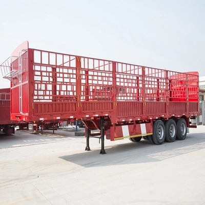 Cross Arm Type 3 Axles Side Wall Cargo Semi Trailer with High Side Fence Semi-Trailer