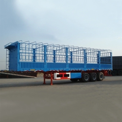 Green Color Trucks Semi-Tailer 60t Stake Fence Cargo Semi Trailer Axle Number 2.3.4