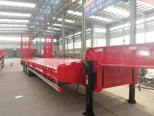 12 Tire Number Customized Low Bed Semi-Trailer for Construction Machinery Equipment