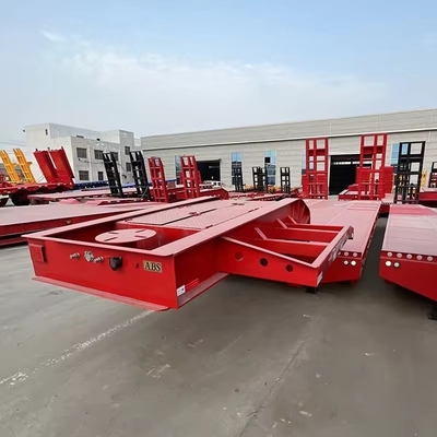 13t Axle Lowboy Semi Trailer with Dolly 3 4 5 Axle 80 Tons Semi Truck Trailer Made of Steel