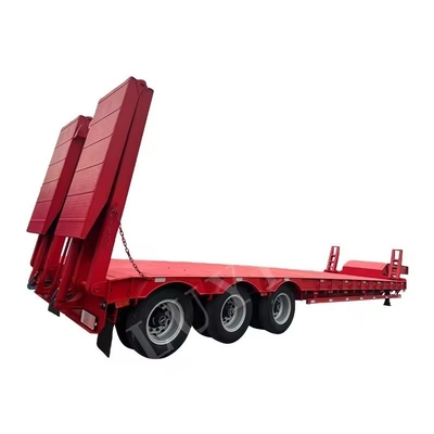 13t Axle Lowboy Semi Trailer with Dolly 3 4 5 Axle 80 Tons Semi Truck Trailer Made of Steel