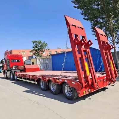 13t Axle Lowboy Semi Trailer with Dolly 3 4 5 Axle 80 Tons Semi Truck Trailer Made of Steel