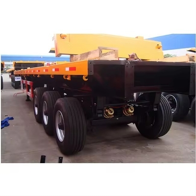Mechanical Ladder Tri Axles Flatbed Trailer Lowboy Trailer for Machinery Transport 1