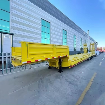 Mac Pherson Type Suspension System 3-Axis Semi-Trailer for 60 Tons Excavator Transporting