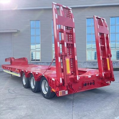 Mac Pherson Type Suspension System 3-Axis Semi-Trailer for 60 Tons Excavator Transporting